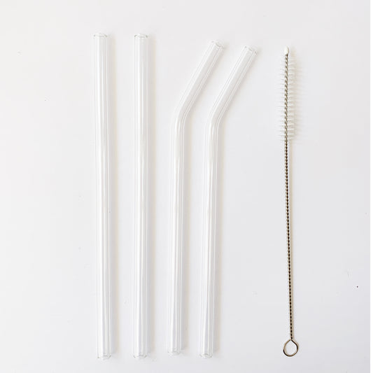 Glass Straws + Brush Set