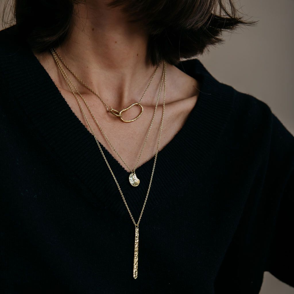 Pool Minimal Necklace Brass