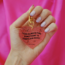 Complain Glitter Heart Keychain